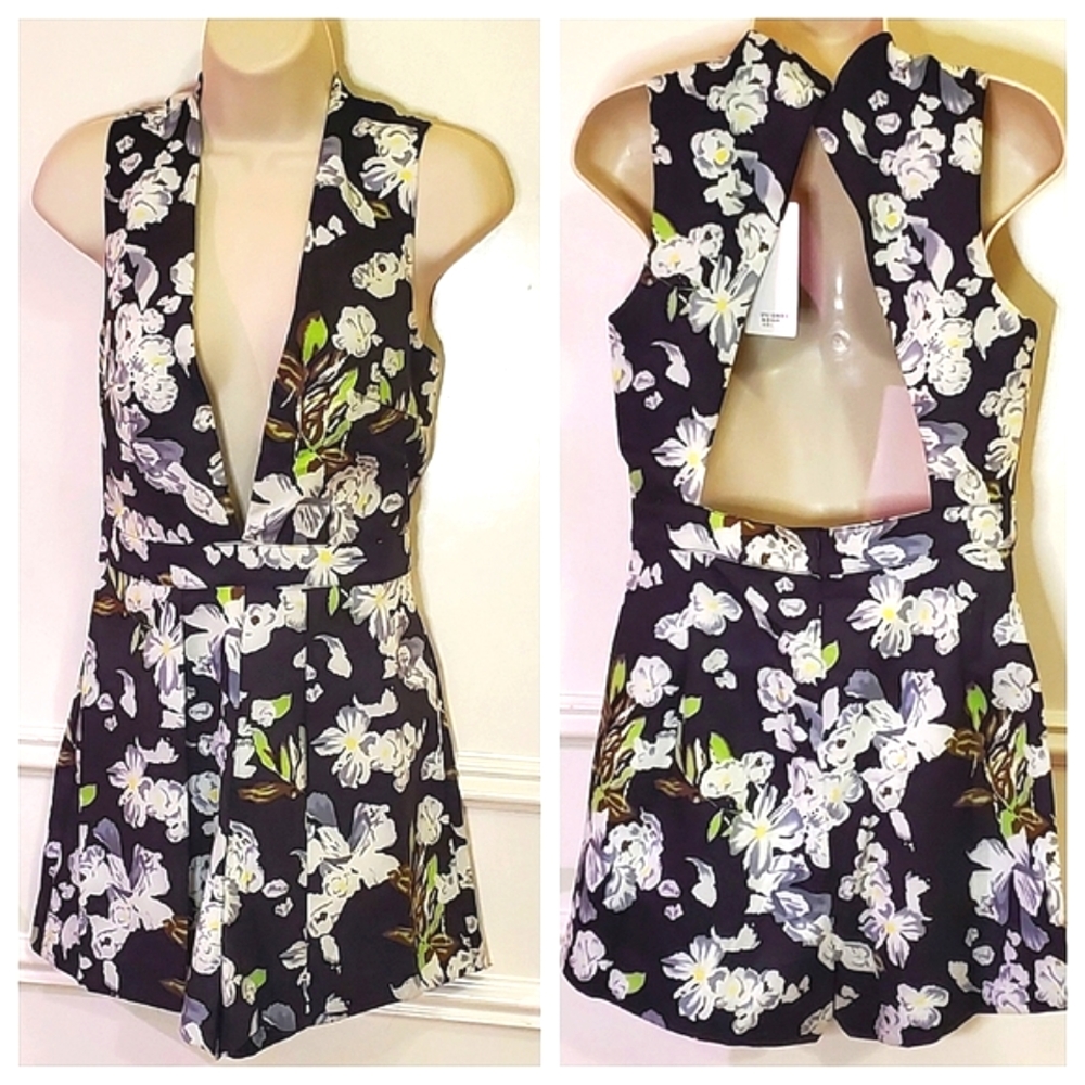 Floral Black Jumpsuit